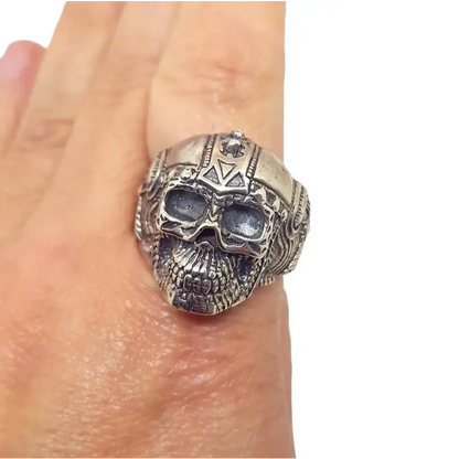 Anillo de calavera casco anillo plata ley para hombre talla