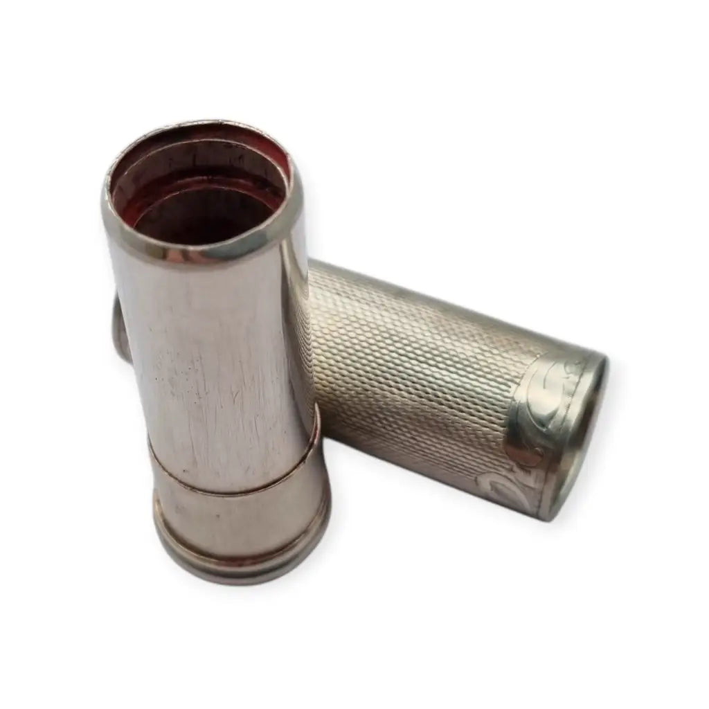 Pintalabios antiguo en plata 925 grabada estilo Art Nouveau floral tubo