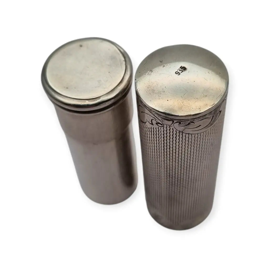 Pintalabios antiguo en plata 925 grabada estilo Art Nouveau floral tubo