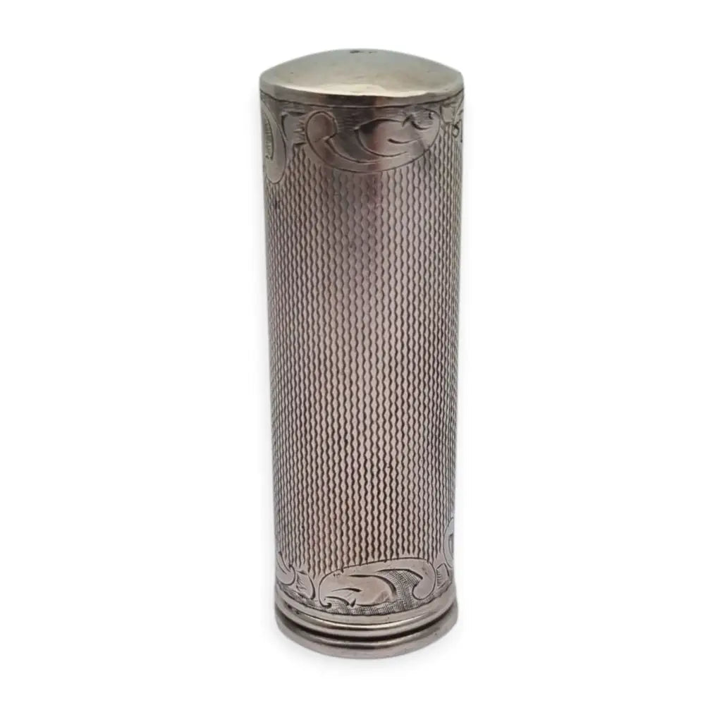 Pintalabios antiguo en plata 925 grabada estilo Art Nouveau floral tubo