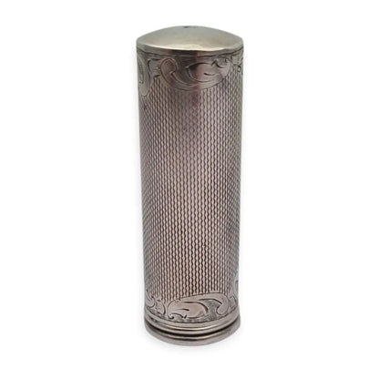Pintalabios antiguo en plata 925 grabada estilo Art Nouveau floral tubo
