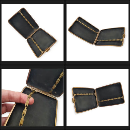 Pitillera oriental de la década 1930 grabado en oro 24 quilates marca K24