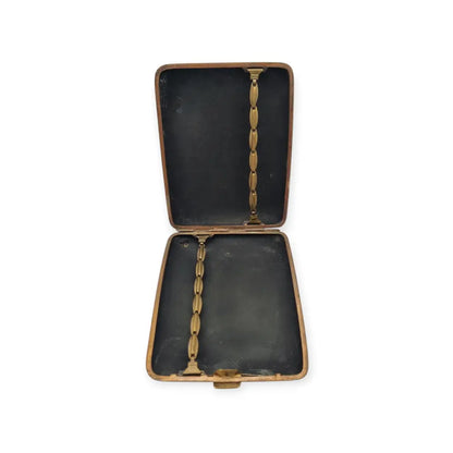 Pitillera oriental de la década 1930 grabado en oro 24 quilates marca K24