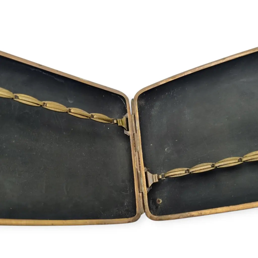 Pitillera oriental de la década 1930 grabado en oro 24 quilates marca K24