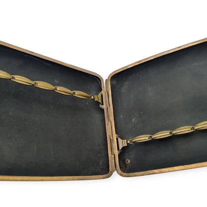 Pitillera oriental de la década 1930 grabado en oro 24 quilates marca K24