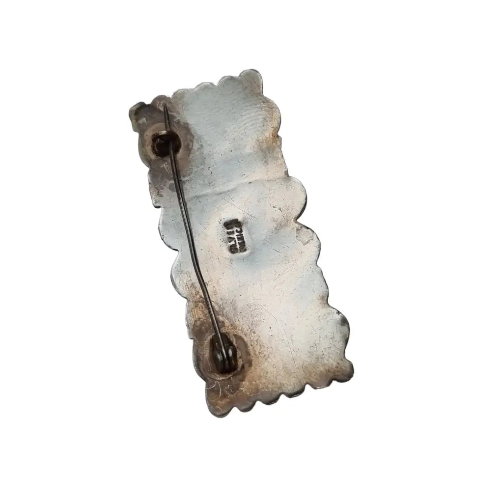 Vintage Made in Mexico broche con cara tallada en obsidiana Plata 925 Azteca