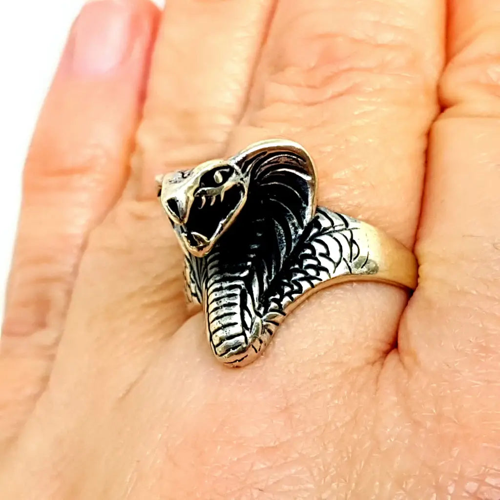 Anillo cobra serpiente plata de ley joya para mujer anillo