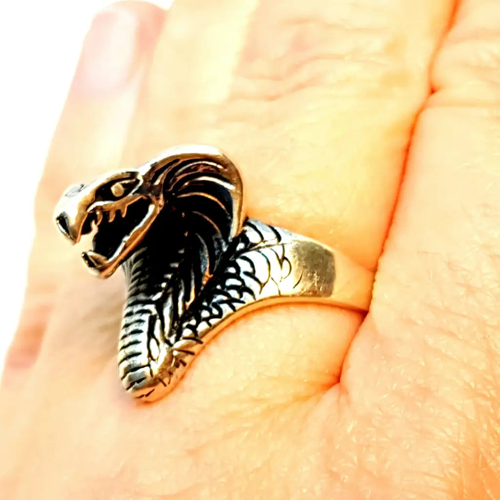 Anillo cobra serpiente plata de ley joya para mujer anillo