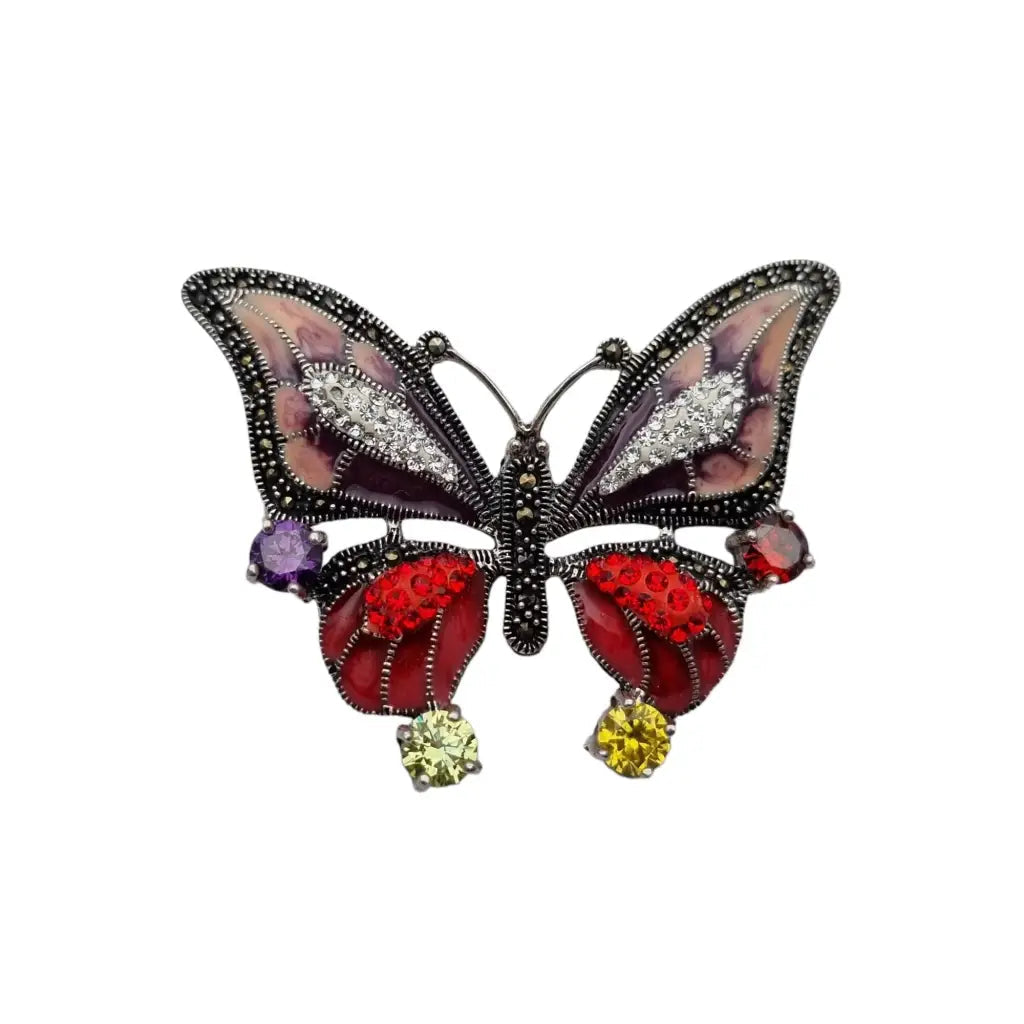 Colgante mariposa con piedras naturales para cadena charm mediano Circa 2000.