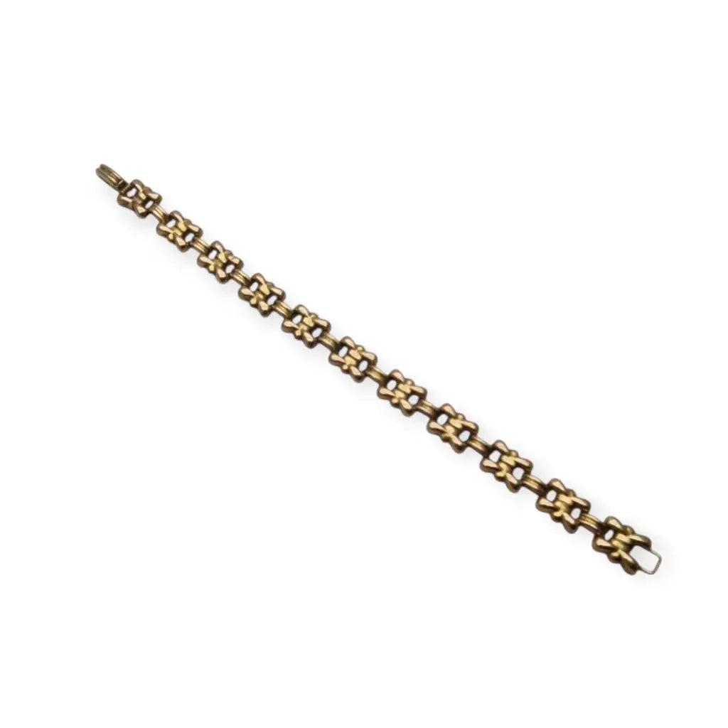 Pulsera Art Decó tardío en plata dorada diseño geométrico modular para mujer