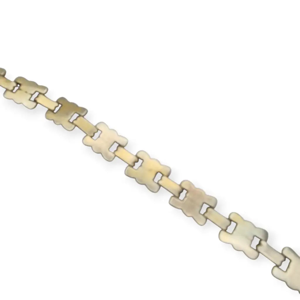 Pulsera Art Decó tardío en plata dorada diseño geométrico modular para mujer