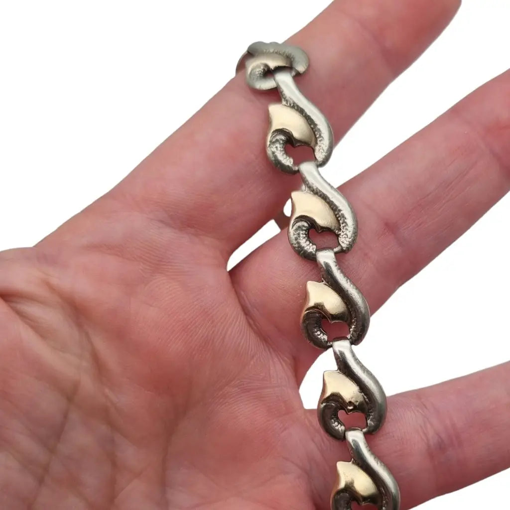 Pulsera Art Deco en plata y oro joyas antiguas de los años 30 regalos especiales