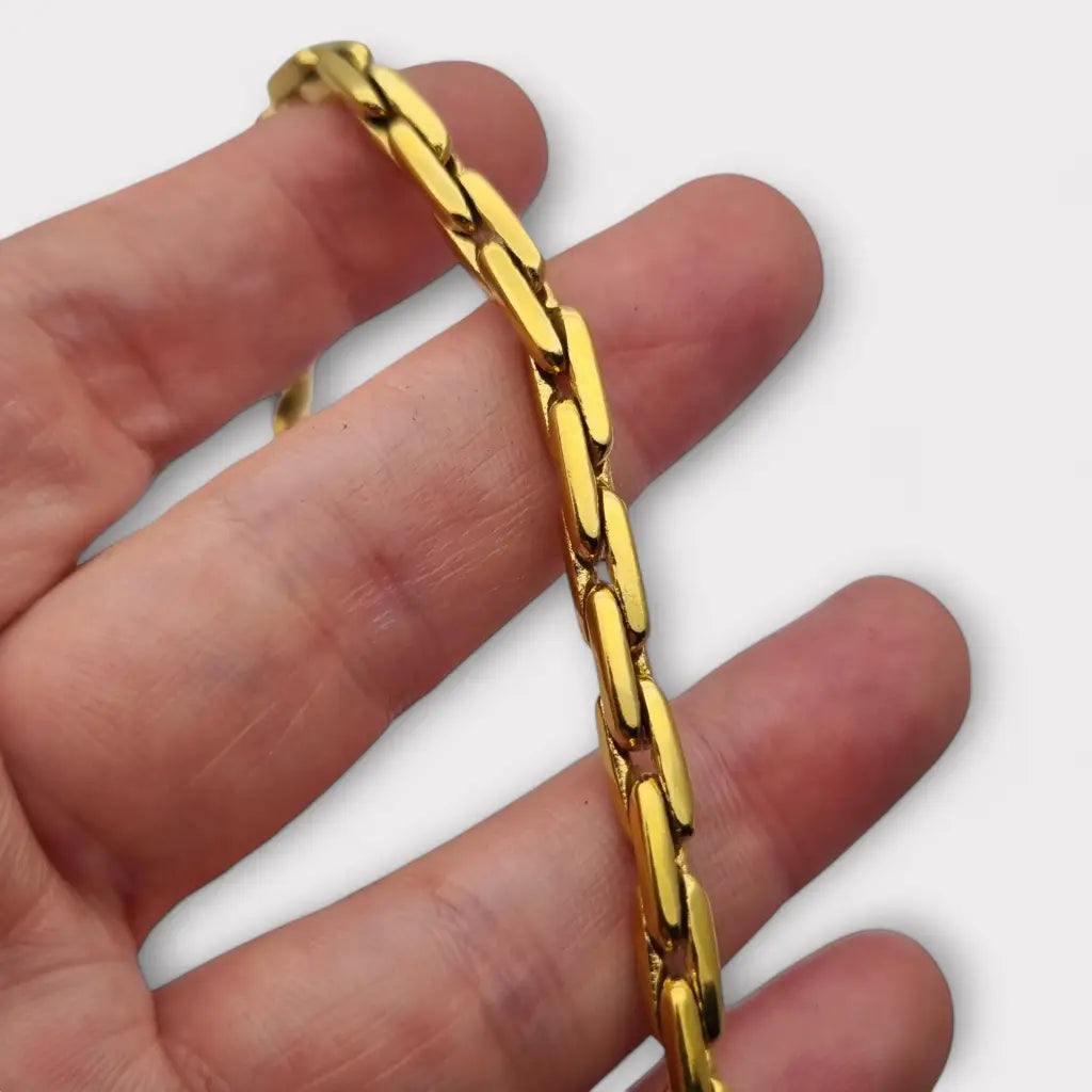 Pulsera de eslabones oro vintage para mujer joyería retro glamour los 80