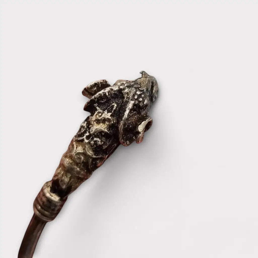 Pulsera de plata 900 con cabezas carnero en los extremos símbolo fuerza