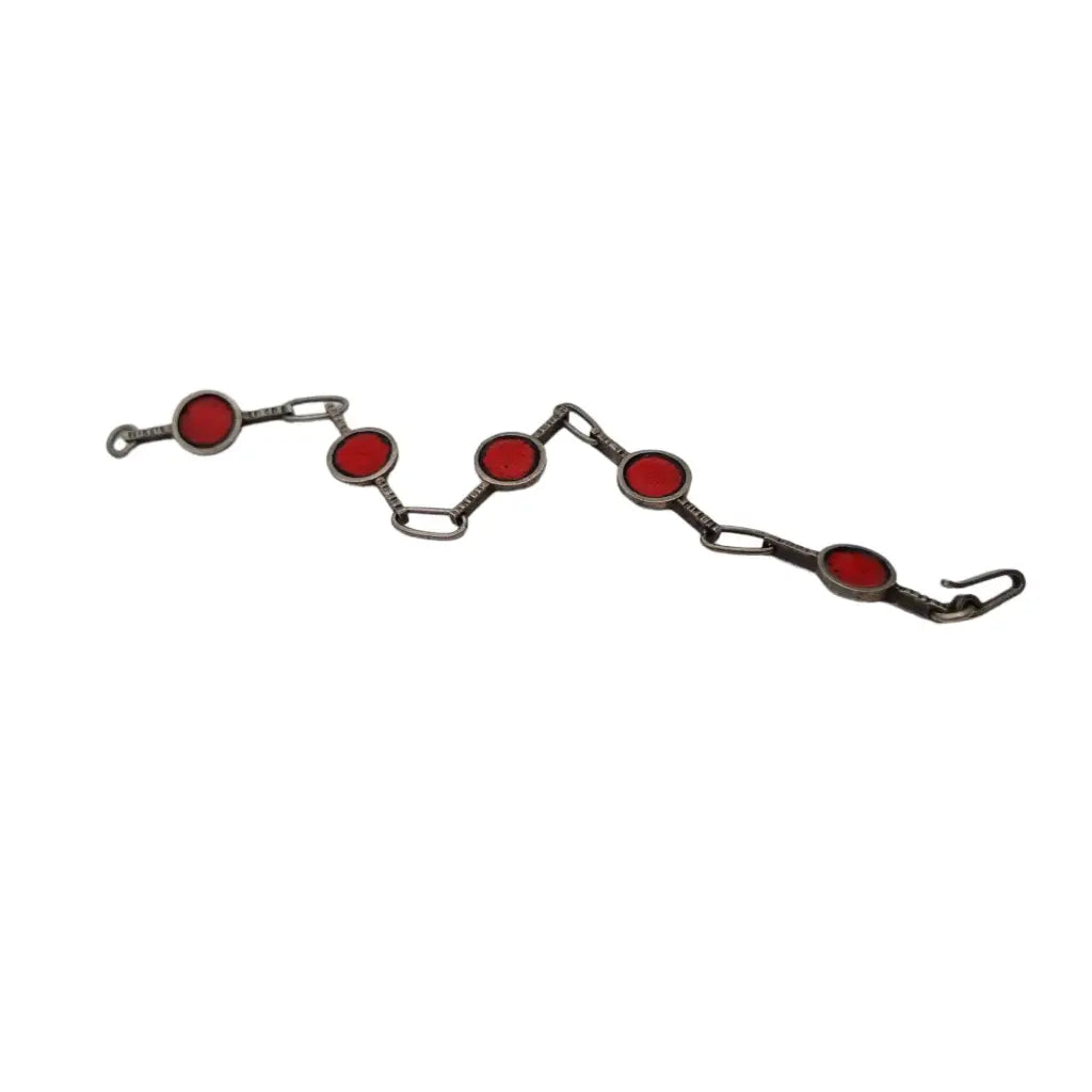 Pulsera de plata pulsera vintage para mujer joyería esmalte