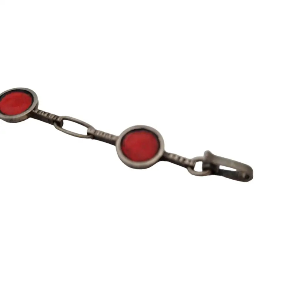 Pulsera de plata pulsera vintage para mujer joyería esmalte