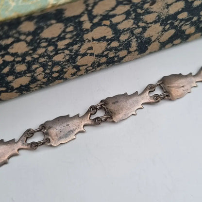 Pulsera Siam de plata ley pulsera esmalte blanco