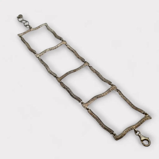 Pulsera Tous en plata 925 texturizada con diseño de eslabones para mujer