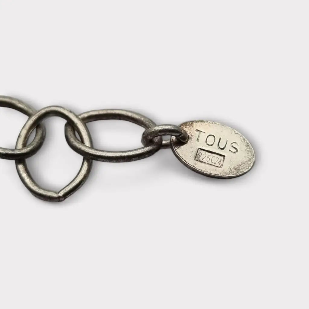 Pulsera Tous en plata 925 texturizada con diseño de eslabones para mujer