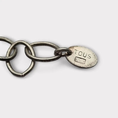 Pulsera Tous en plata 925 texturizada con diseño de eslabones para mujer