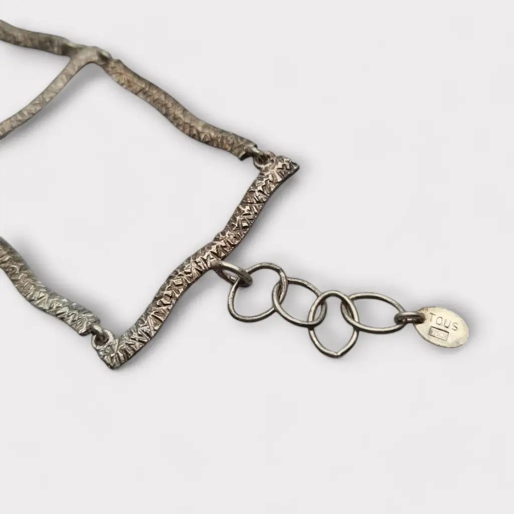 Pulsera Tous en plata 925 texturizada con diseño de eslabones para mujer