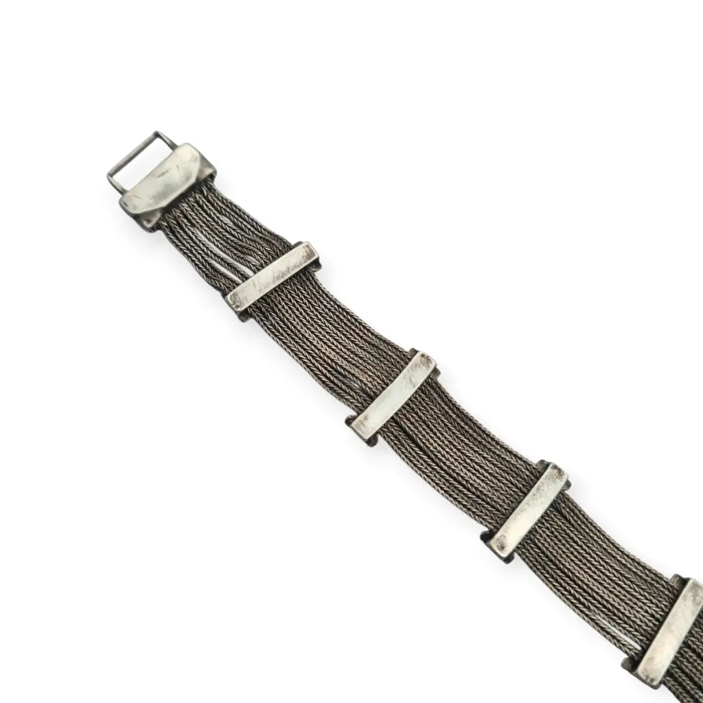 Pulsera turca antigua de plata 925 estilo bizantino con circonitas y pájaros