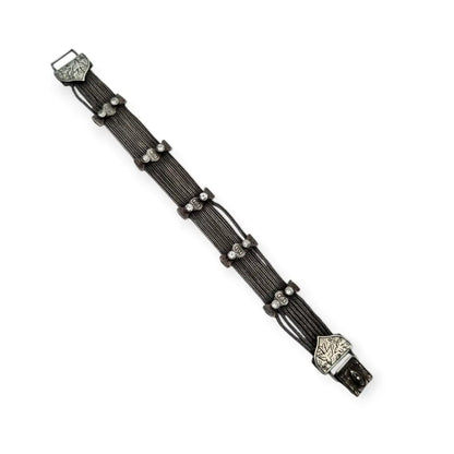 Pulsera turca antigua de plata 925 estilo bizantino con circonitas y pájaros