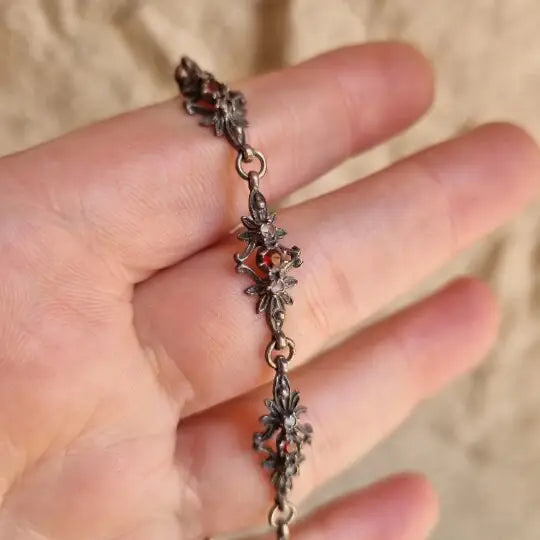 Pulsera victoriana de plata y piedras para mujer Joyería delicada regalos