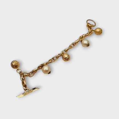 Pulsera vintage Cacharel con perlas años 80 línea de lencería