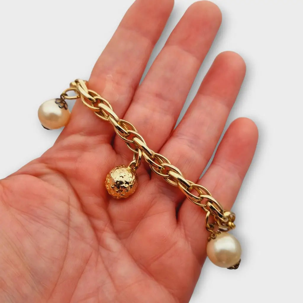 Pulsera vintage Cacharel con perlas años 80 línea de lencería