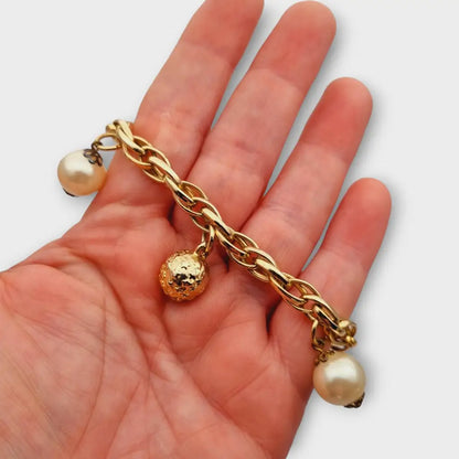 Pulsera vintage Cacharel con perlas años 80 línea de lencería