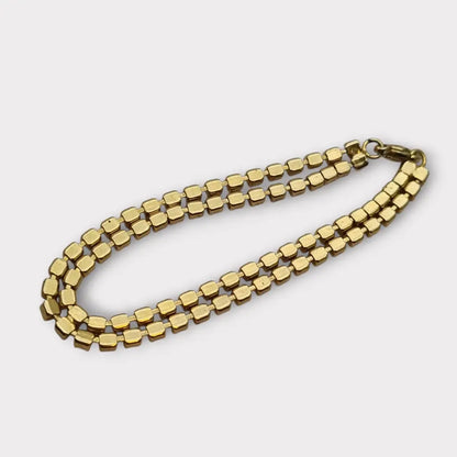 Pulsera vintage de diamantes imitación dorados para mujer elegante joyería