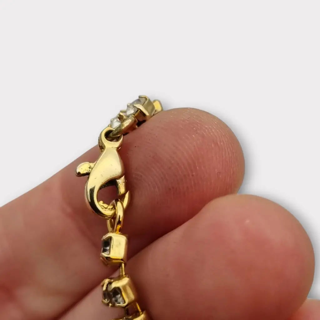 Pulsera vintage de diamantes imitación dorados para mujer elegante joyería