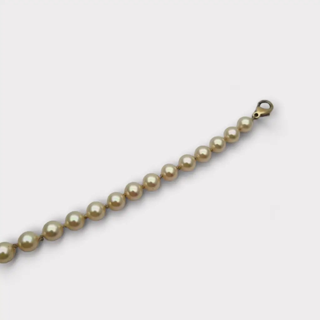 Pulsera vintage de perlas Majorica con cierre plata 925 bañada en oro