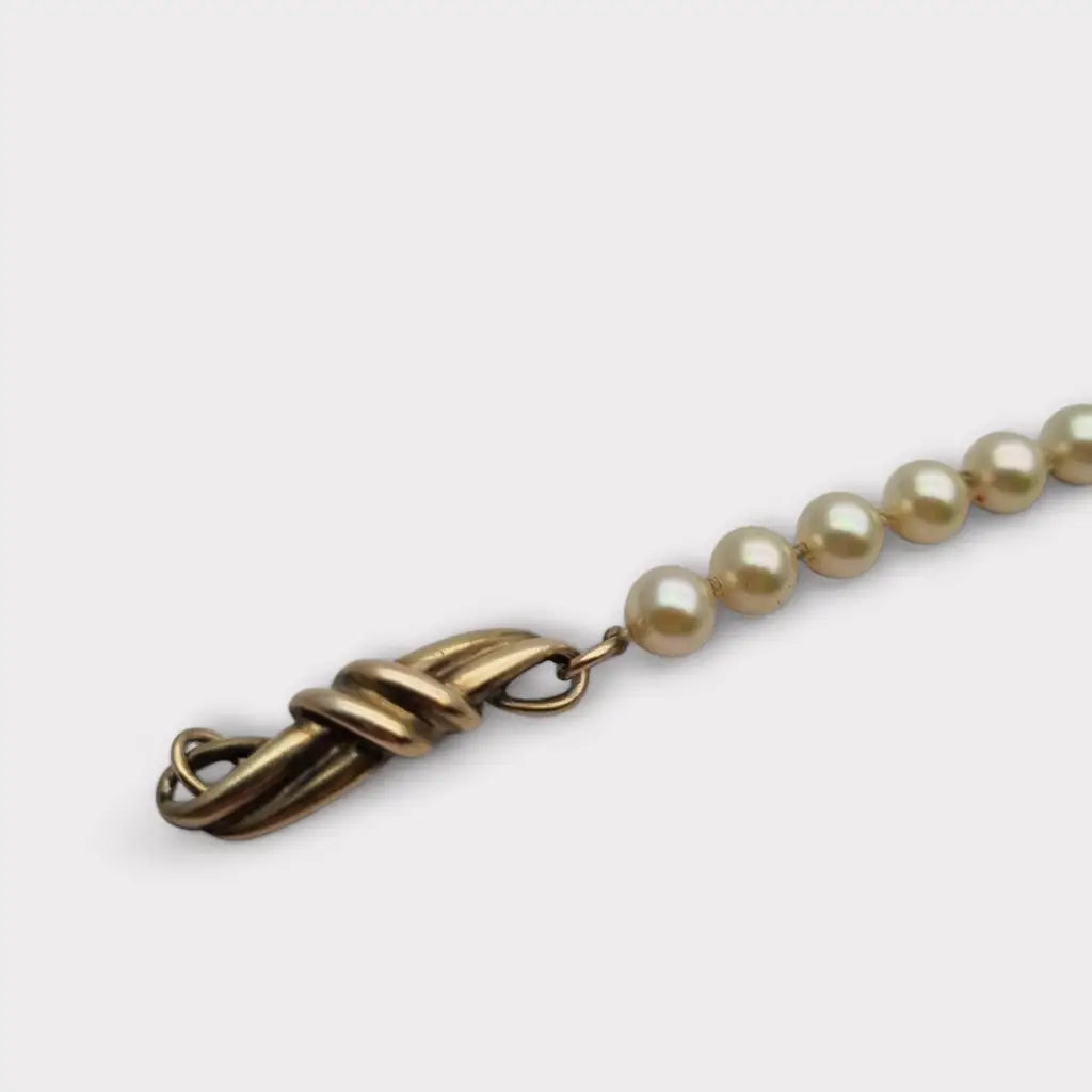 Pulsera vintage de perlas Majorica con cierre plata 925 bañada en oro