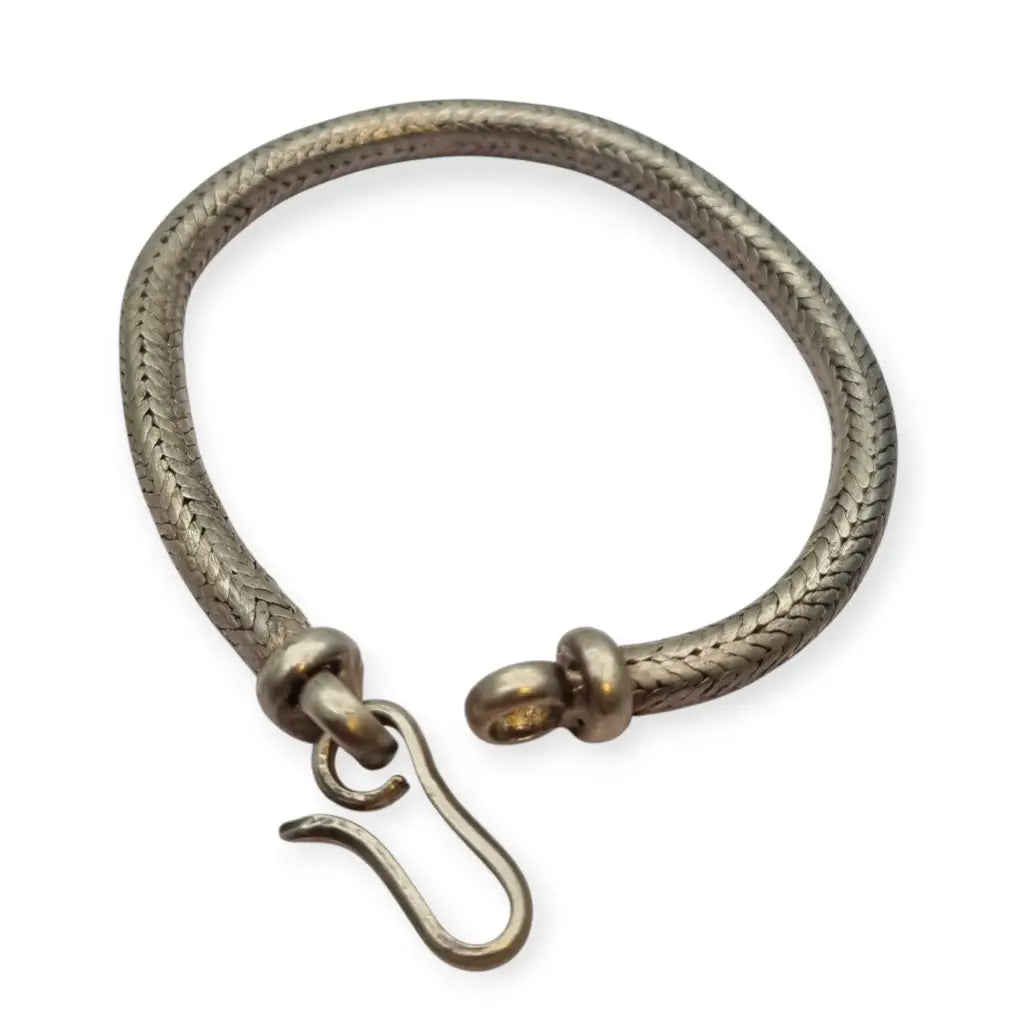 Pulsera vintage de plata 925 con cadena serpiente trenzada y cierre gancho
