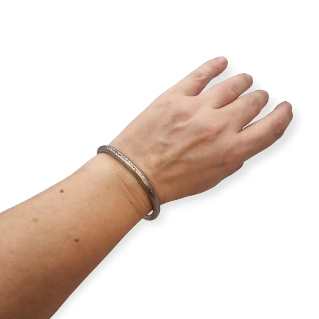 Pulsera vintage de plata 925 con cadena serpiente trenzada y cierre gancho