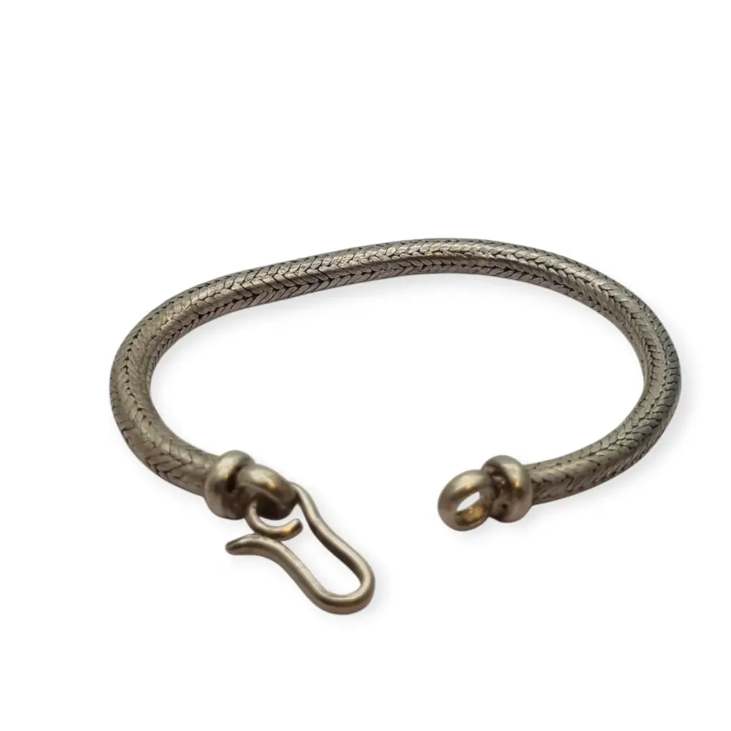 Pulsera vintage de plata 925 con cadena serpiente trenzada y cierre gancho