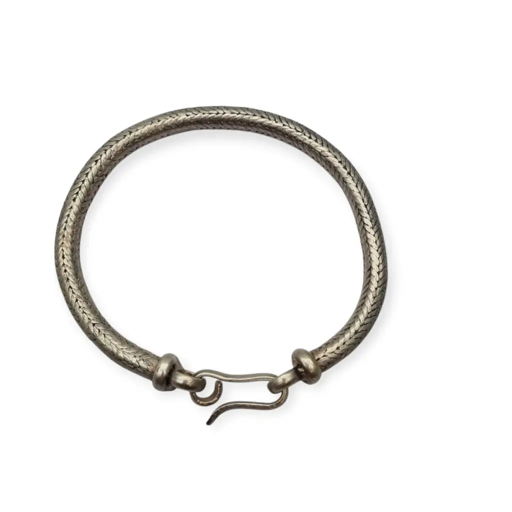 Pulsera vintage de plata 925 con cadena serpiente trenzada y cierre gancho