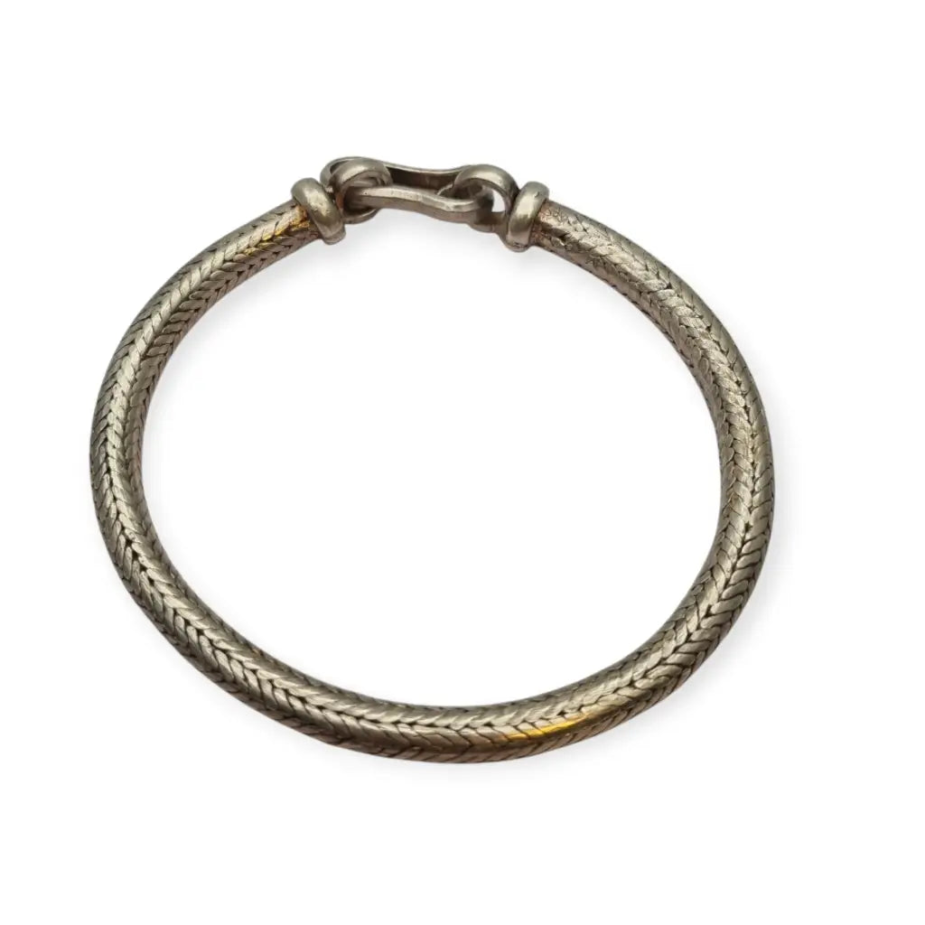 Pulsera vintage de plata 925 con cadena serpiente trenzada y cierre gancho