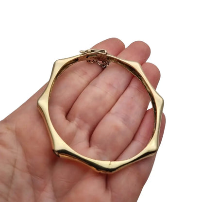 Pulsera vintage de plata 925 dorada diseño orgánico con circonitas años 90.