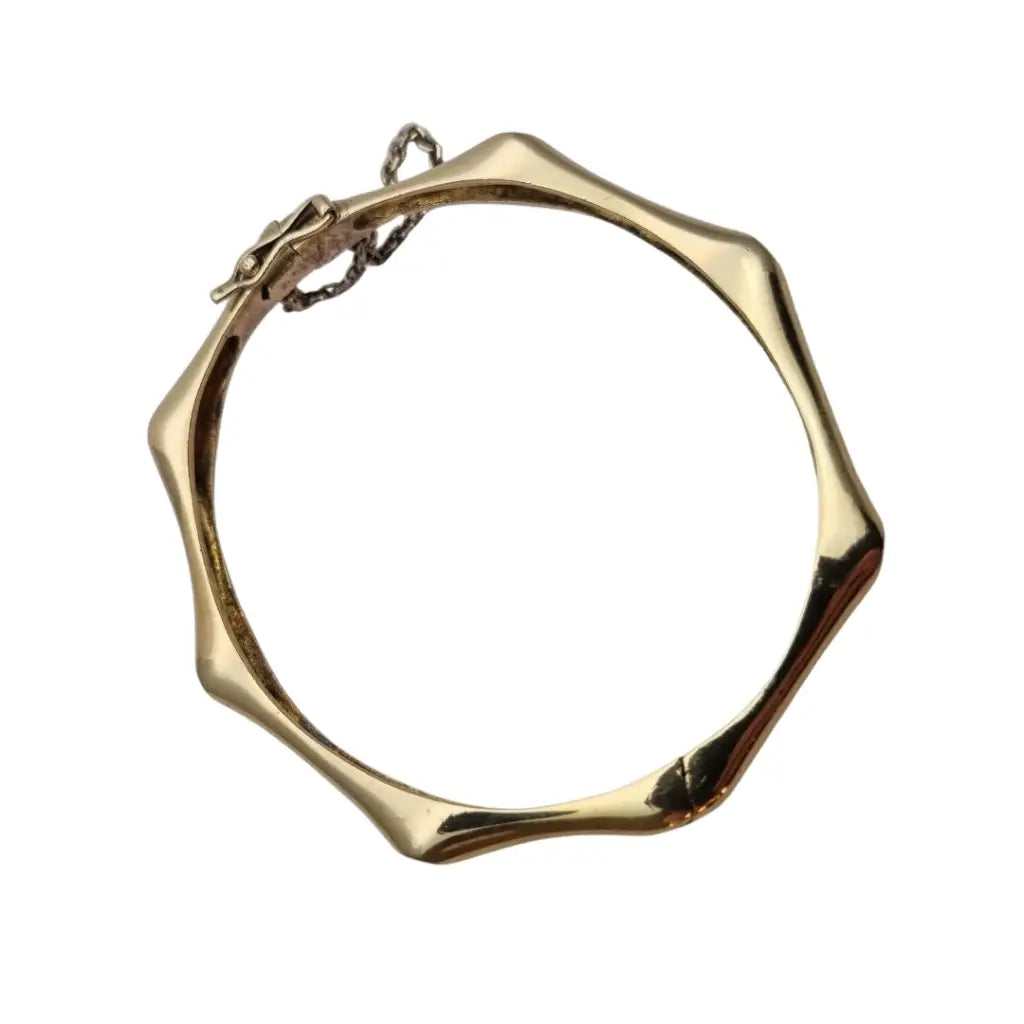 Pulsera vintage de plata 925 dorada diseño orgánico con circonitas años 90.