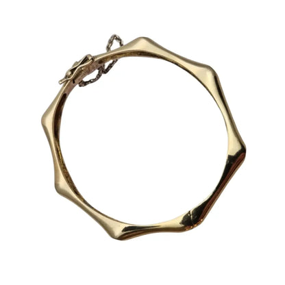 Pulsera vintage de plata 925 dorada diseño orgánico con circonitas años 90.