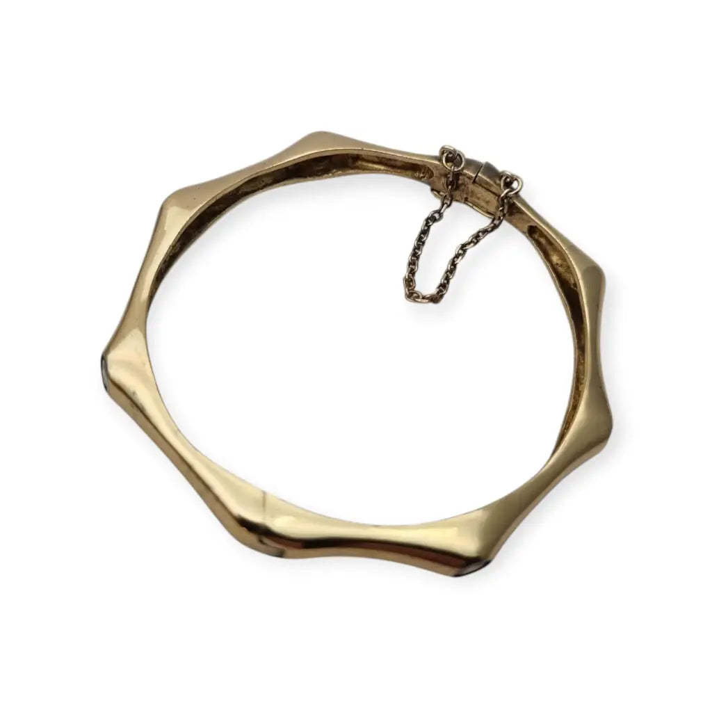 Pulsera vintage de plata 925 dorada diseño orgánico con circonitas años 90.