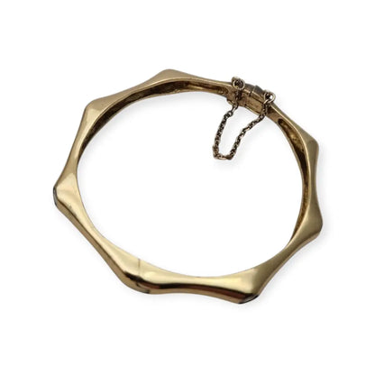 Pulsera vintage de plata 925 dorada diseño orgánico con circonitas años 90.