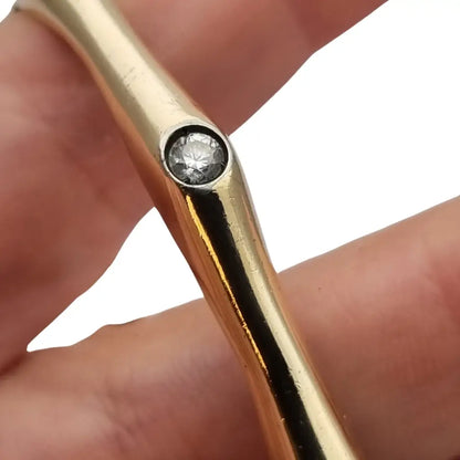 Pulsera vintage de plata 925 dorada diseño orgánico con circonitas años 90.