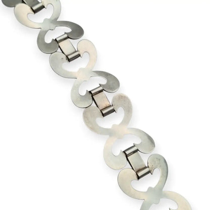 Pulsera vintage en plata 925 con eslabones articulados forma de lazo