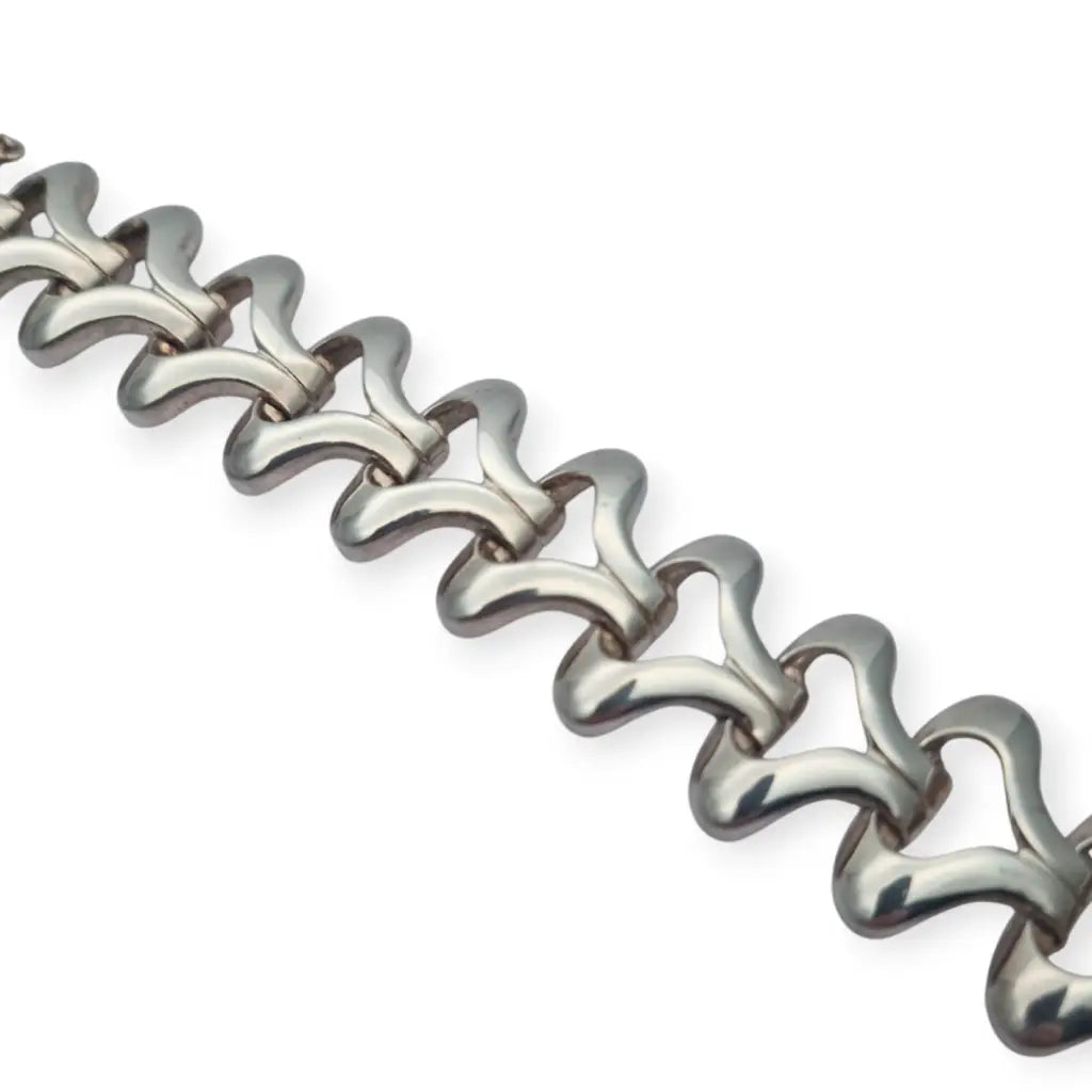 Pulsera vintage de plata para mujer circa 1970 con eslabones articulados