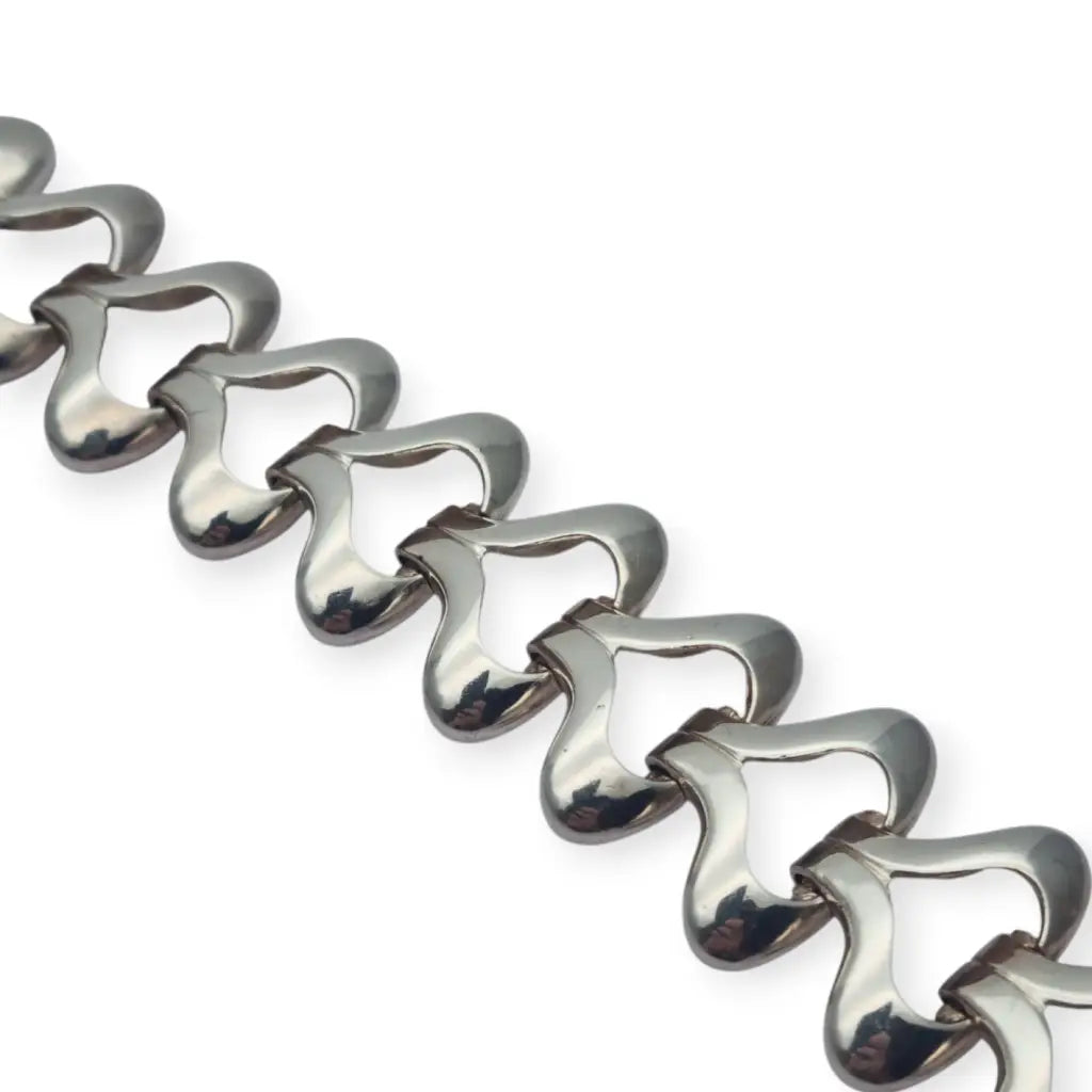 Pulsera vintage de plata para mujer circa 1970 con eslabones articulados