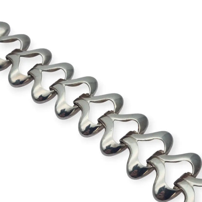 Pulsera vintage de plata para mujer circa 1970 con eslabones articulados